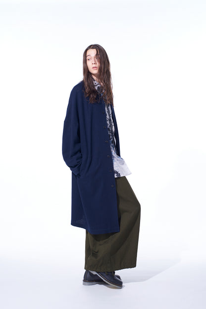 AIRY JERSEY COLLARLESS LONG CARDIGAN