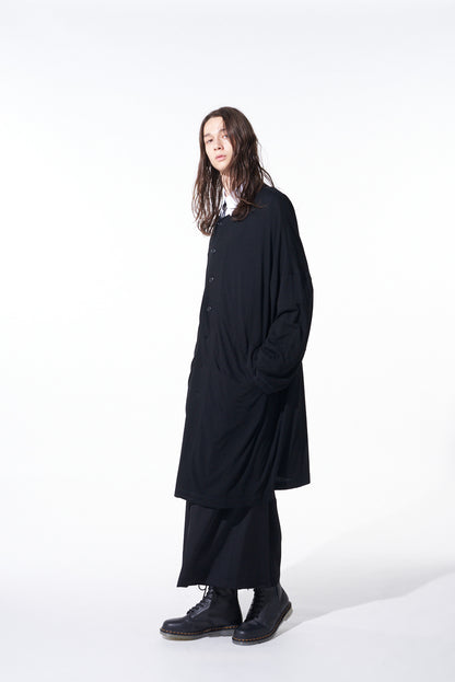 RAYON JERSEY COLLARLESS LONG CARDIGAN