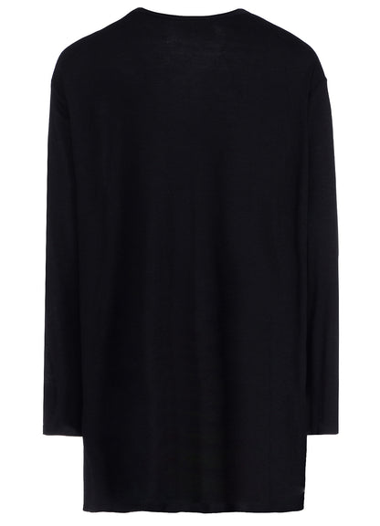 RAYON JERSEY SIDE SLIT LONG-SLEEVED T-SHIRT