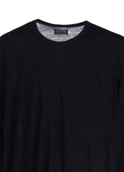 RAYON JERSEY SIDE SLIT LONG-SLEEVED T-SHIRT