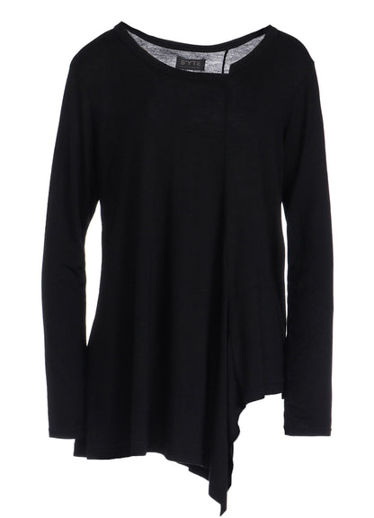 RAYON JERSEY DECONSTRUCTED ASYMMETRICAL LONG-SLEEVED T-SHIRTS