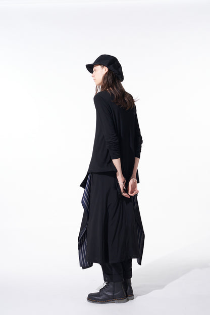 RAYON JERSEY DECONSTRUCTED ASYMMETRICAL LONG-SLEEVED T-SHIRTS