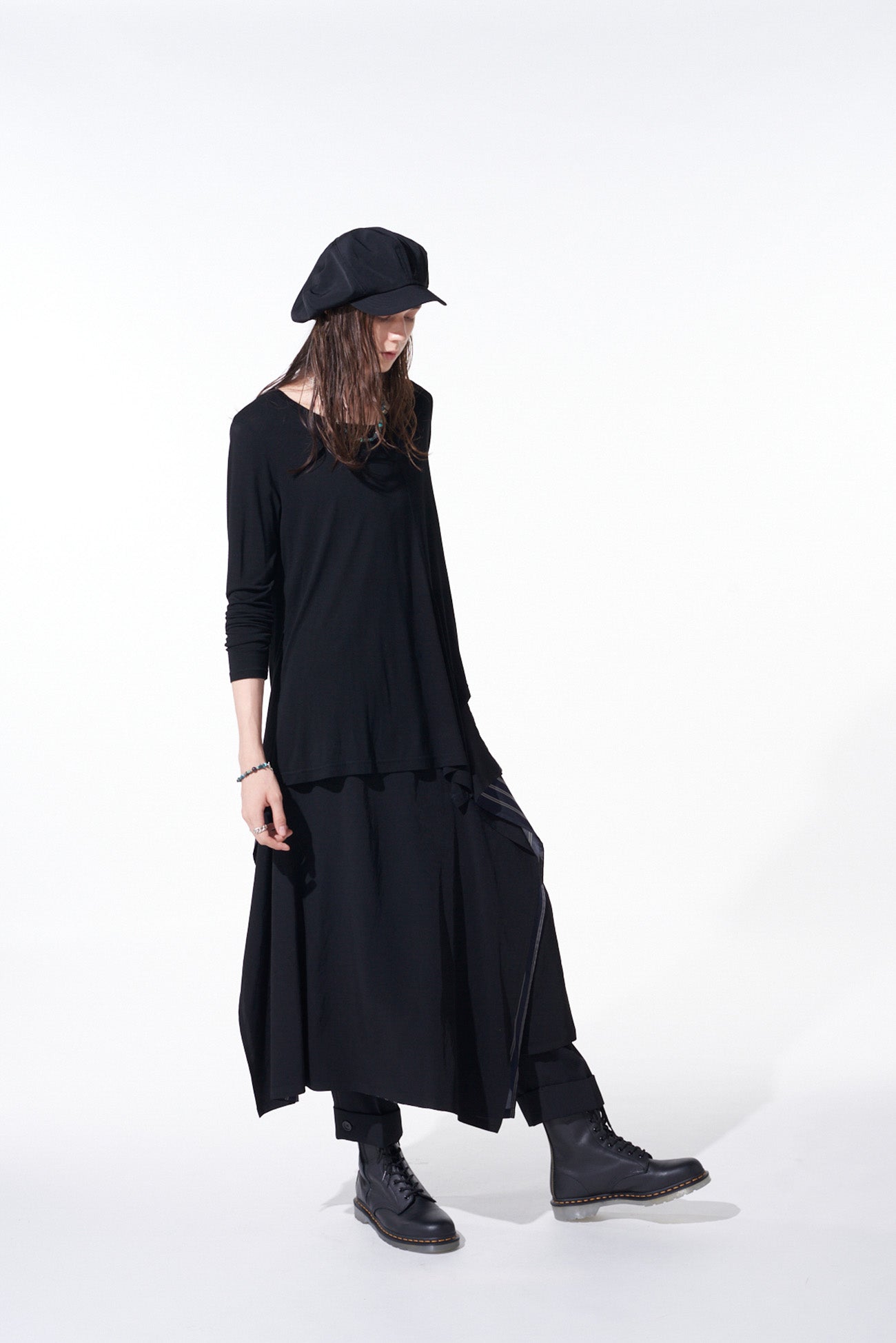 RAYON JERSEY DECONSTRUCTED ASYMMETRICAL LONG-SLEEVED T-SHIRTS