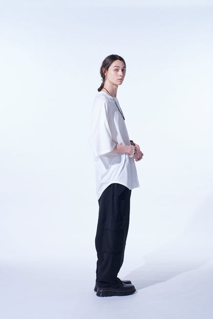 SOFT JERSEY BACK CENTER STITCH OVERSIZED RAGLAN SLEEVE T-SHIRT