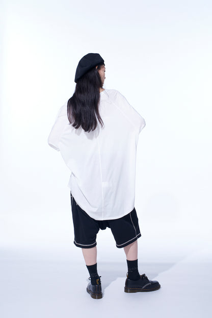 SOFT JERSEY BACK CENTER STITCH OVERSIZED RAGLAN SLEEVE T-SHIRT