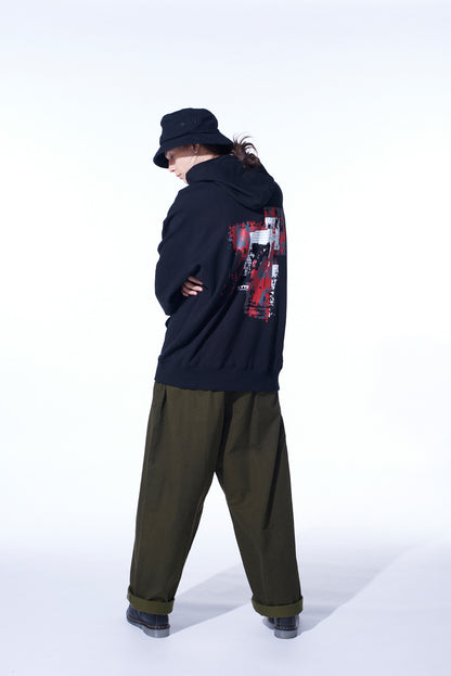 YY MESSAGE COLLAGE RED GRAPHIC HOODIE