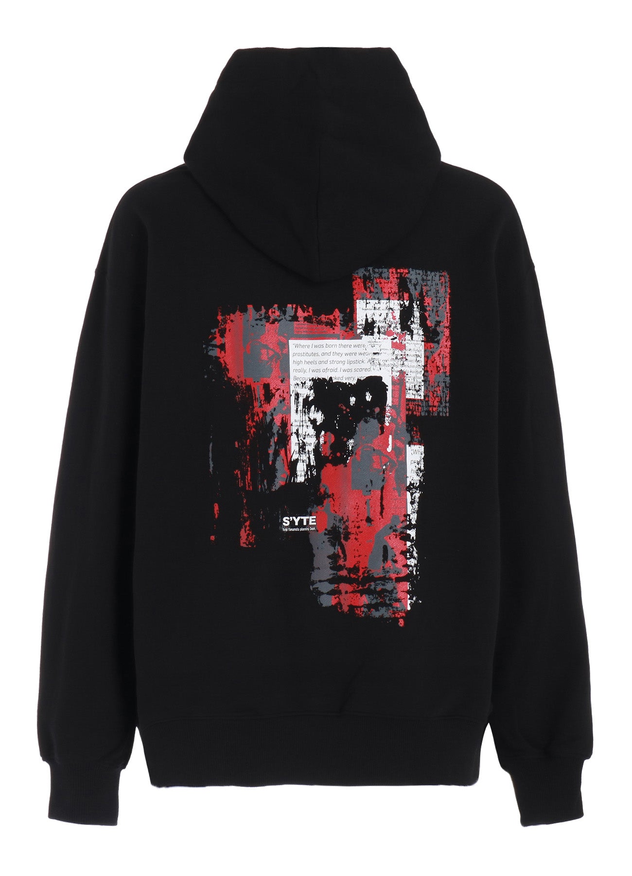 YY MESSAGE COLLAGE RED GRAPHIC HOODIE