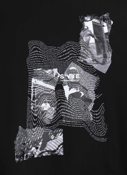 YY MESSAGE COLLAGE GRAPHIC PULLOVER