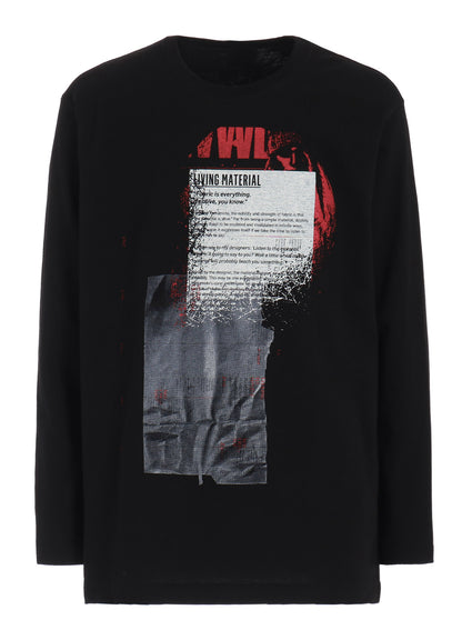 YY MESSAGE COLLAGE RED GRAPHIC LONG-SLEEVED T-SHIRT