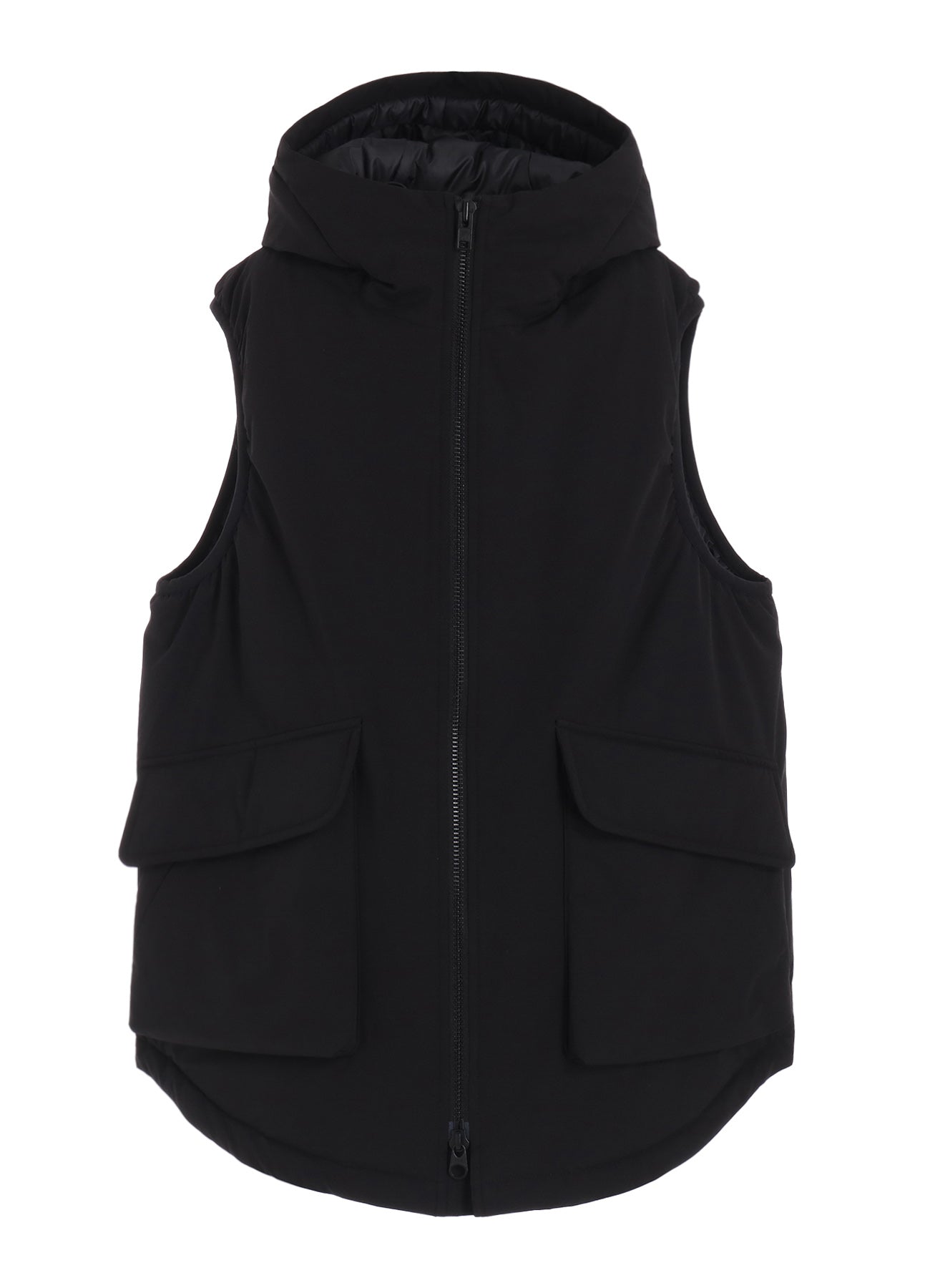 WATER-REPELLENT STRETCH TAFFETA PUFFER HOODED VEST