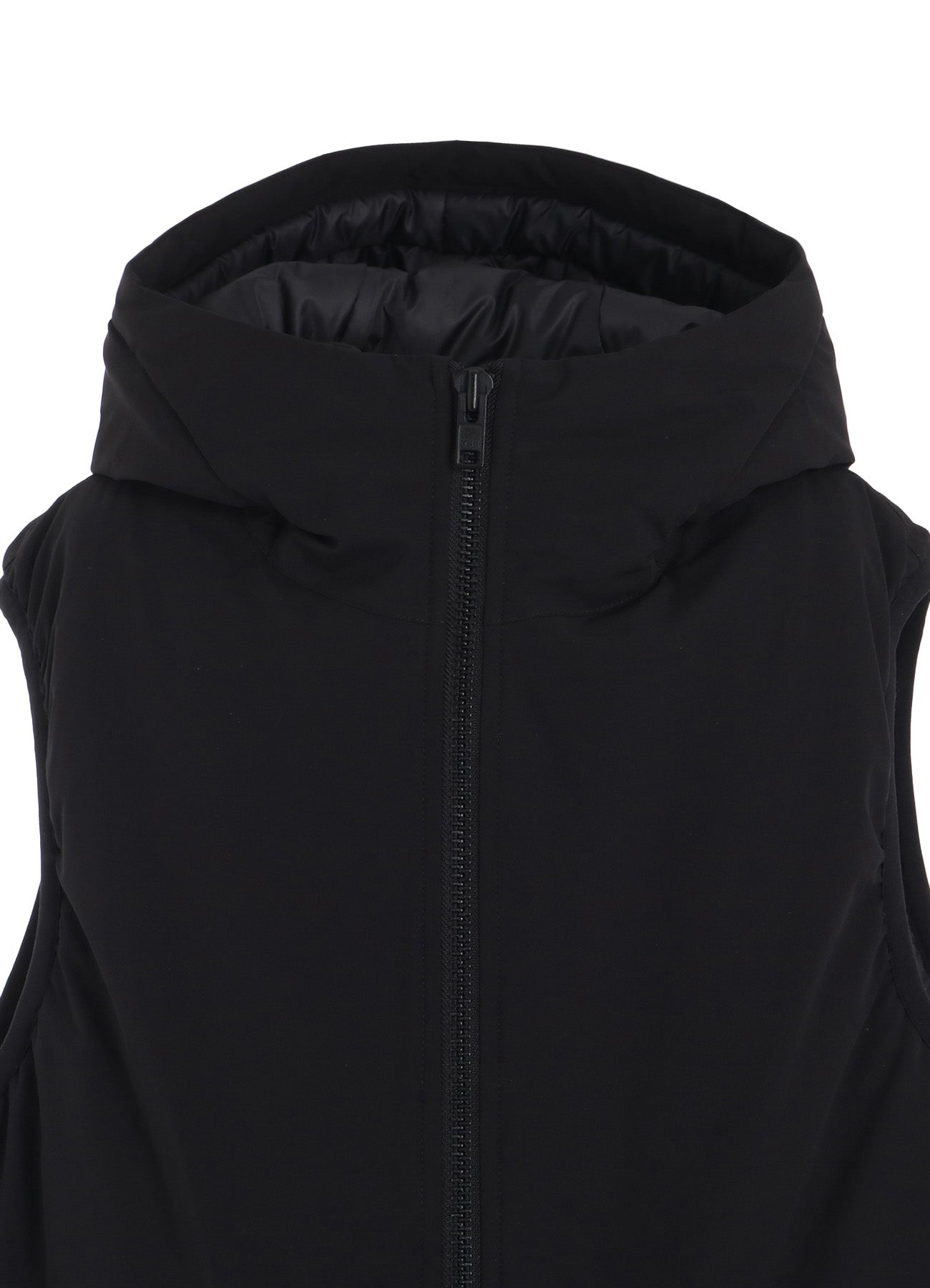 WATER-REPELLENT STRETCH TAFFETA PUFFER HOODED VEST