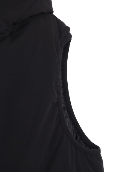 WATER-REPELLENT STRETCH TAFFETA PUFFER HOODED VEST