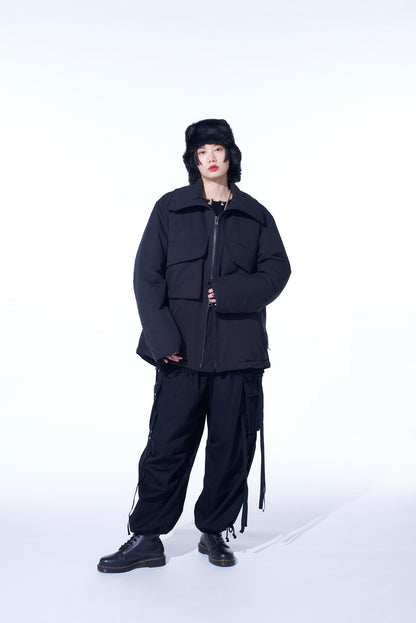 WATER-REPELLENT STRETCH TAFFETA OVERSIZED PUFFER BLOUSON