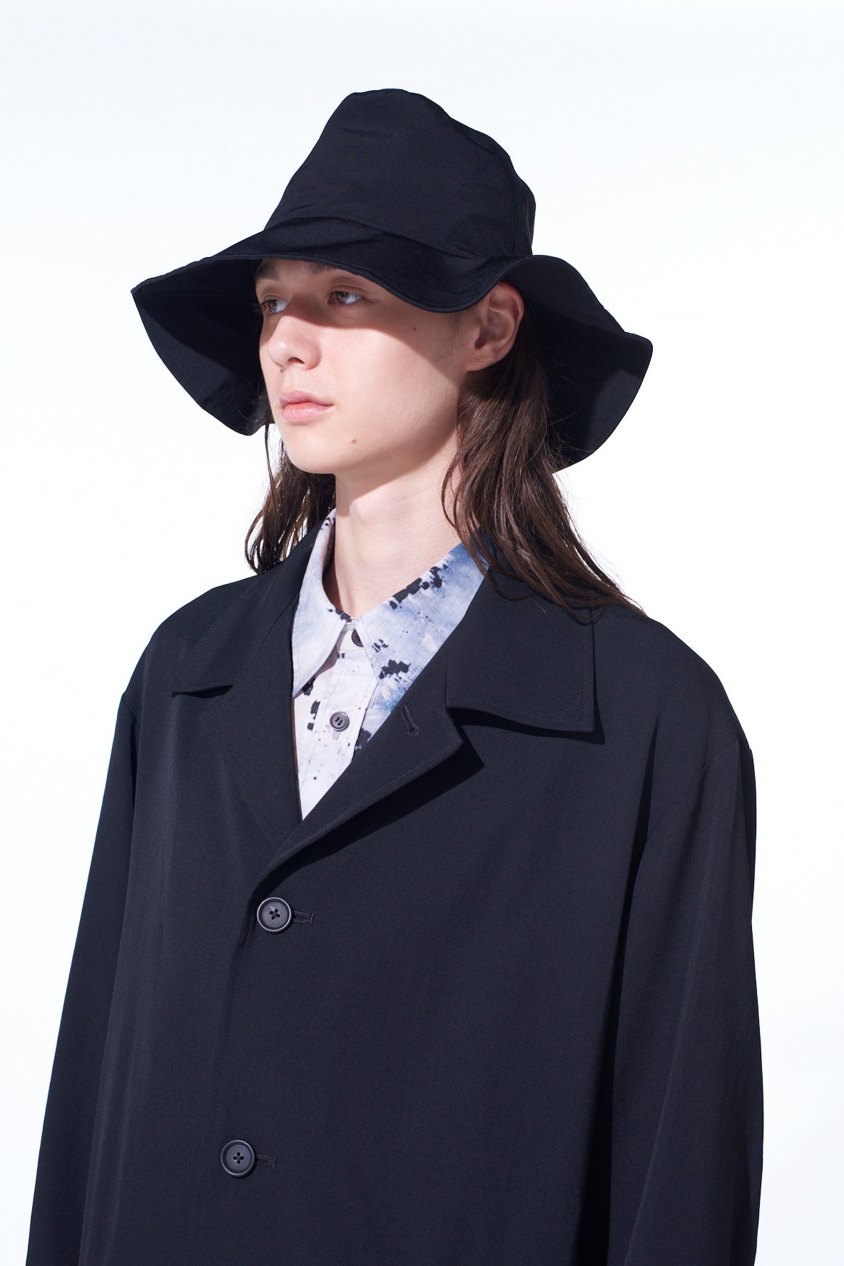 WASHER WOOL GABARDINE OPEN COLLAR TOPPER BLOUSON