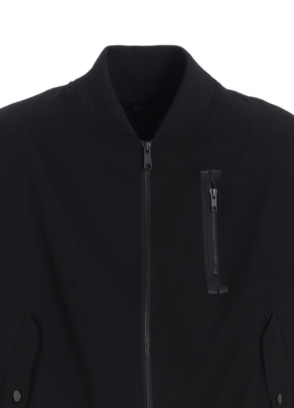 PE/GABARDINE ZIPPER-TAPED BOMBER JACKET