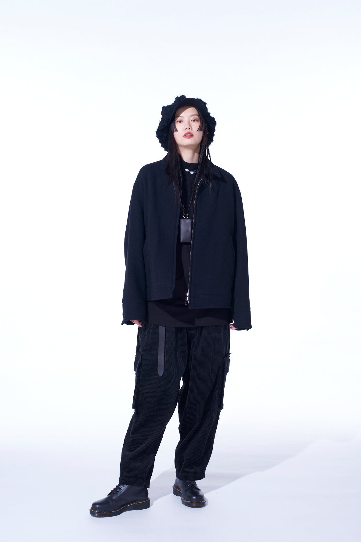 DOUBLE-WEAVE MELTON OVERSIZED ZIPPER BLOUSON