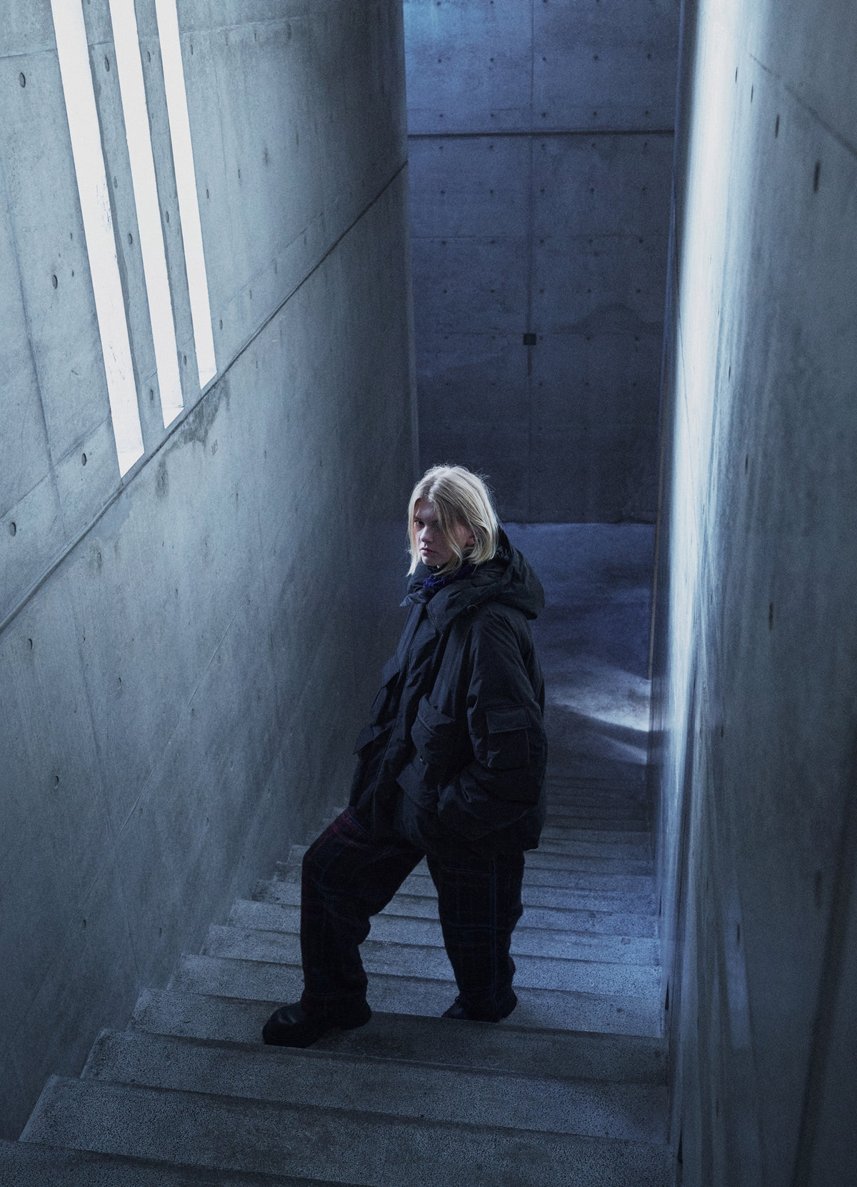 S'YTE X TAION REVERSIBLE UTILITY DOWN JACKET