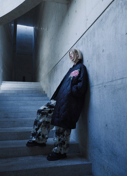 S'YTE X TAION REVERSIBLE EMBROIDERED LONG BOMBER JACKET