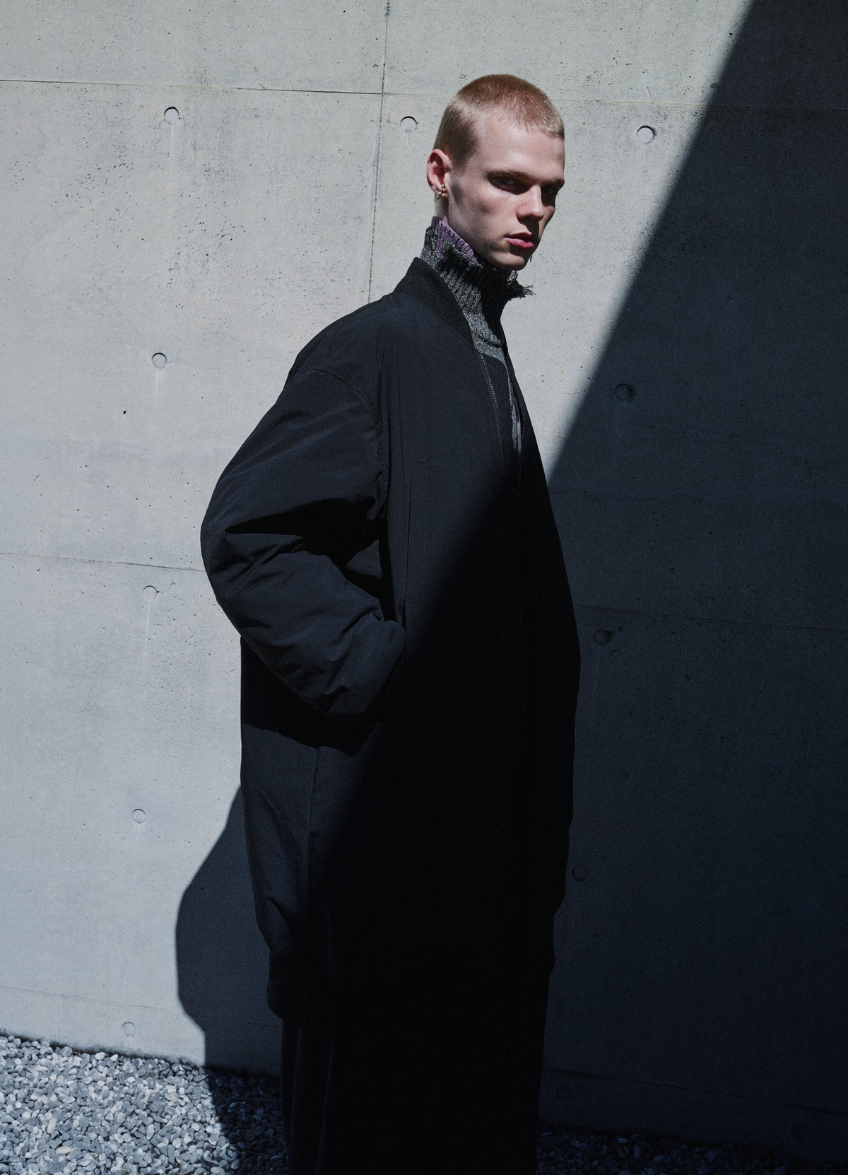 S'YTE X TAION REVERSIBLE EMBROIDERED LONG BOMBER JACKET