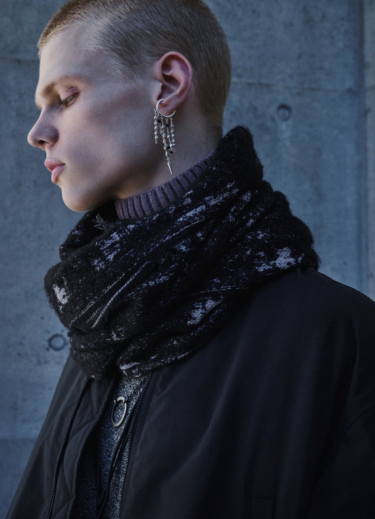 S'YTE X TAION REVERSIBLE EMBROIDERED LONG BOMBER JACKET