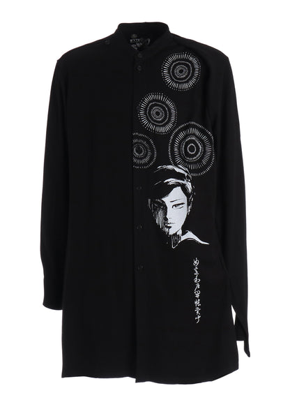 S'YTE X KAZUO KAMIMURA-LADY SNOWBLOOD PRINT LAYERED-FRONT SHIRT