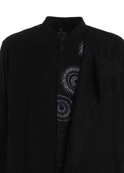 S'YTE X KAZUO KAMIMURA-LADY SNOWBLOOD PRINT LAYERED-FRONT SHIRT