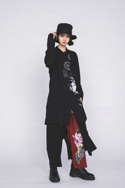S'YTE X KAZUO KAMIMURA-LADY SNOWBLOOD PRINT LAYERED-FRONT SHIRT