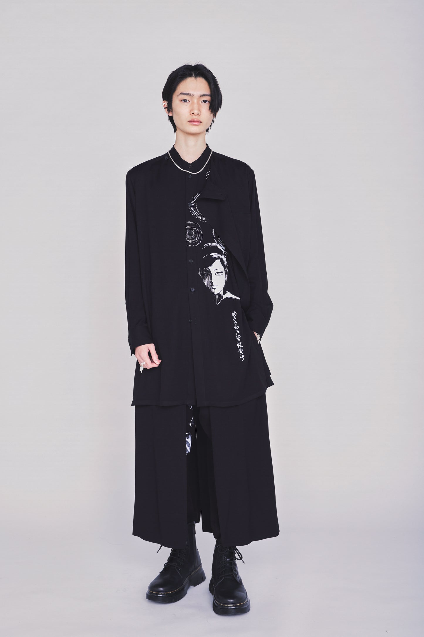 S'YTE X KAZUO KAMIMURA-LADY SNOWBLOOD PRINT LAYERED-FRONT SHIRT