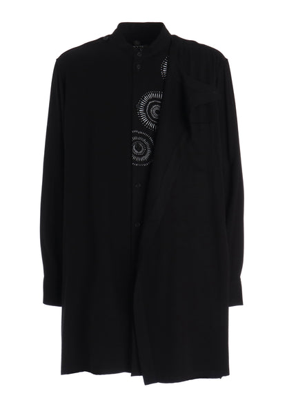 S'YTE X KAZUO KAMIMURA-LADY SNOWBLOOD PRINT LAYERED-FRONT SHIRT