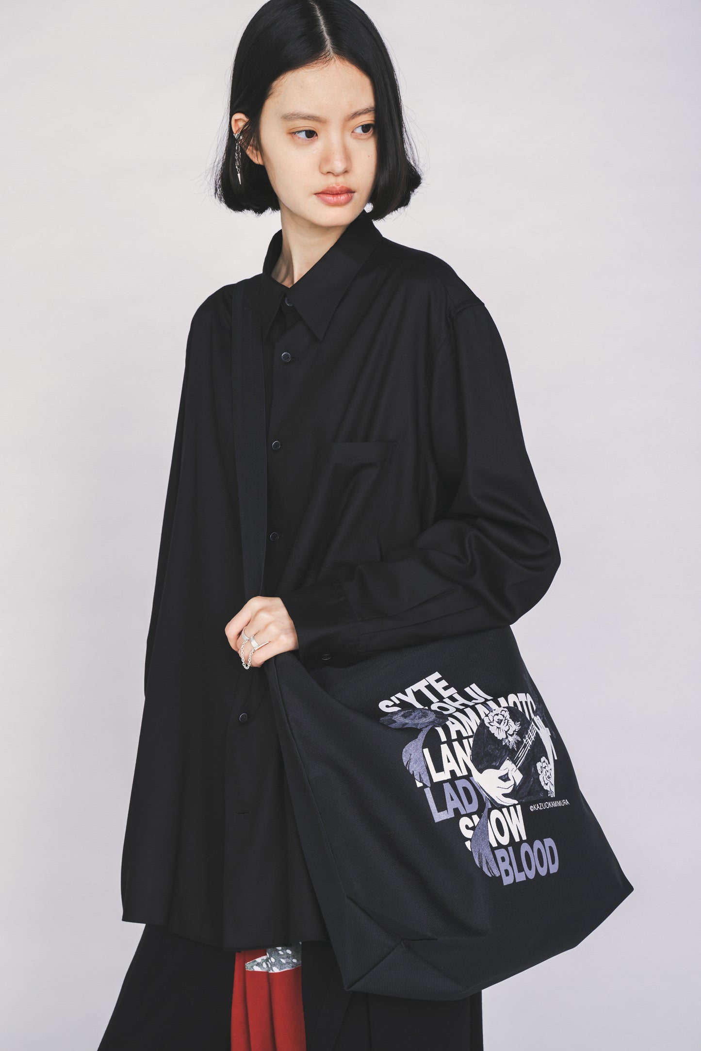 S'YTE X KAZUO KAMIMURA-LADY SNOWBLOOD DOUBLE-SIDED PRINT TOTE BAG