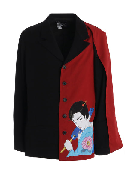 S'YTE X KAZUO KAMIMURA-LADY SNOWBLOOD PRINT DOUBLE-LAYER JACKET