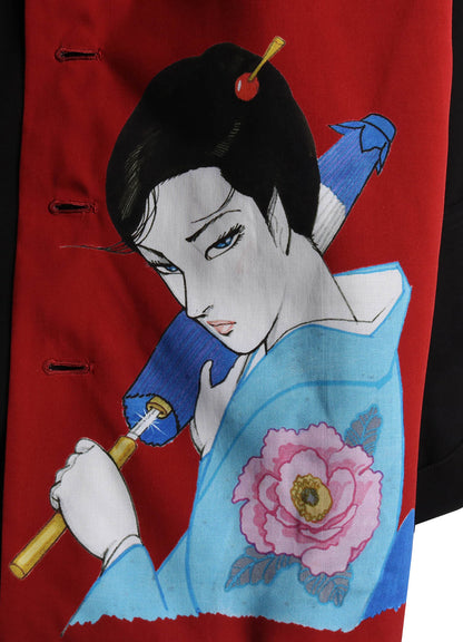 S'YTE X KAZUO KAMIMURA-LADY SNOWBLOOD PRINT DOUBLE-LAYER JACKET