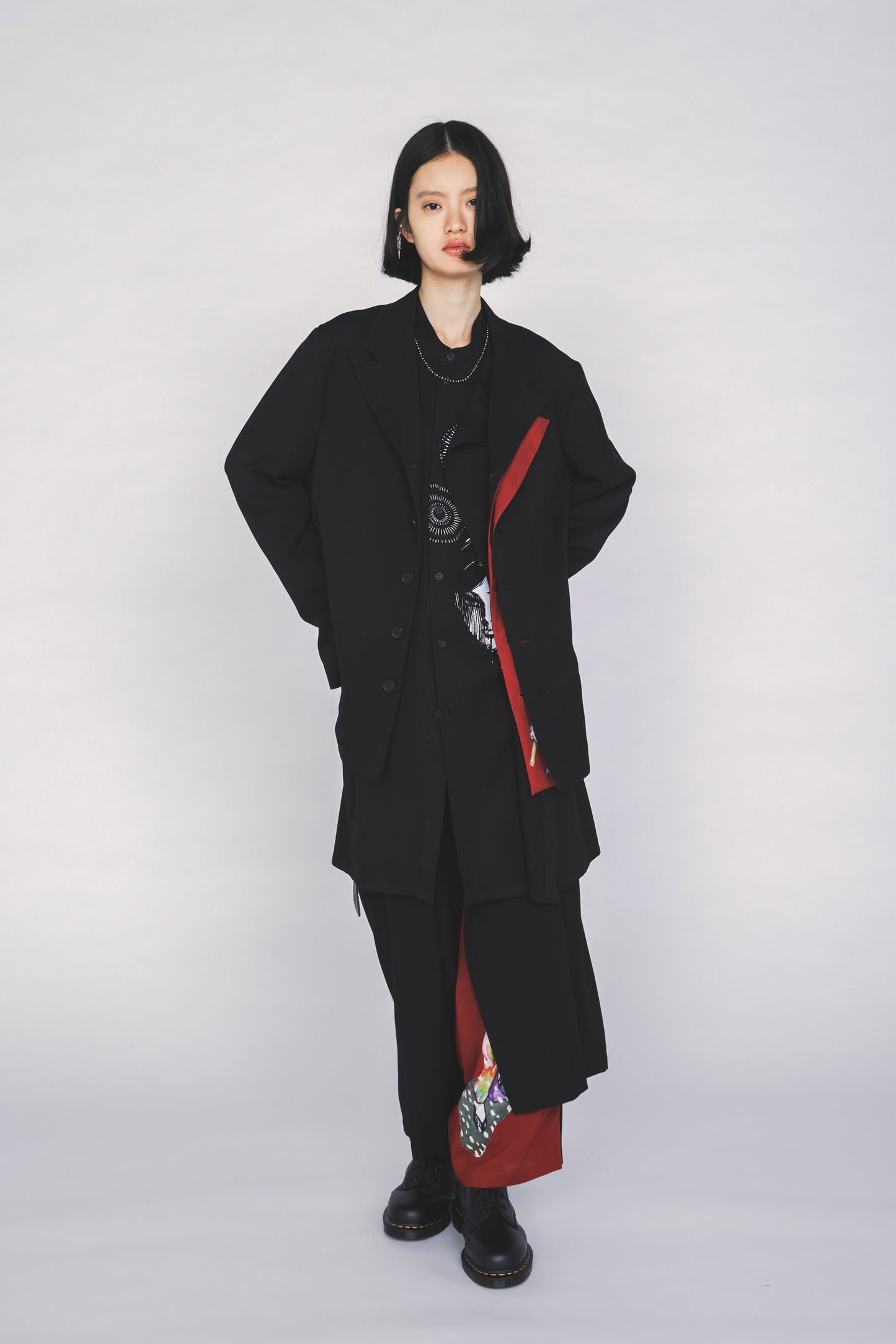 S'YTE X KAZUO KAMIMURA-LADY SNOWBLOOD PRINT DOUBLE-LAYER JACKET