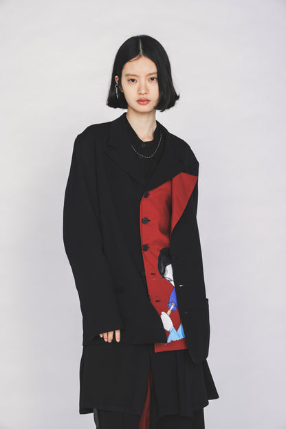 S'YTE X KAZUO KAMIMURA-LADY SNOWBLOOD PRINT DOUBLE-LAYER JACKET