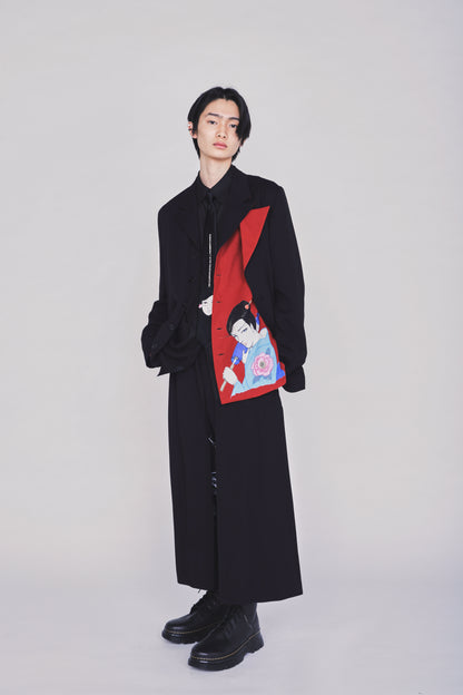 S'YTE X KAZUO KAMIMURA-LADY SNOWBLOOD PRINT DOUBLE-LAYER JACKET