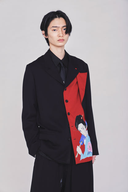 S'YTE X KAZUO KAMIMURA-LADY SNOWBLOOD PRINT DOUBLE-LAYER JACKET