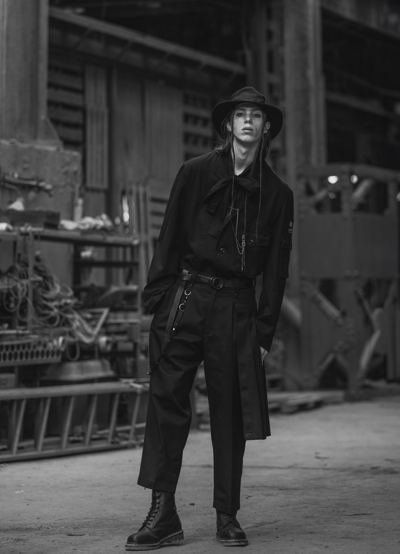 S'YTE × DICKIES-STRAIGHT PANTS WITH A REMOVABLE WRAP PANEL – THE