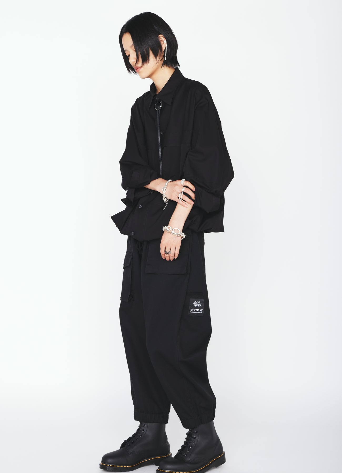 S'YTE × DICKIES-ASYMMETRIC FLAP-POCKET TAPERED PANTS – THE SHOP