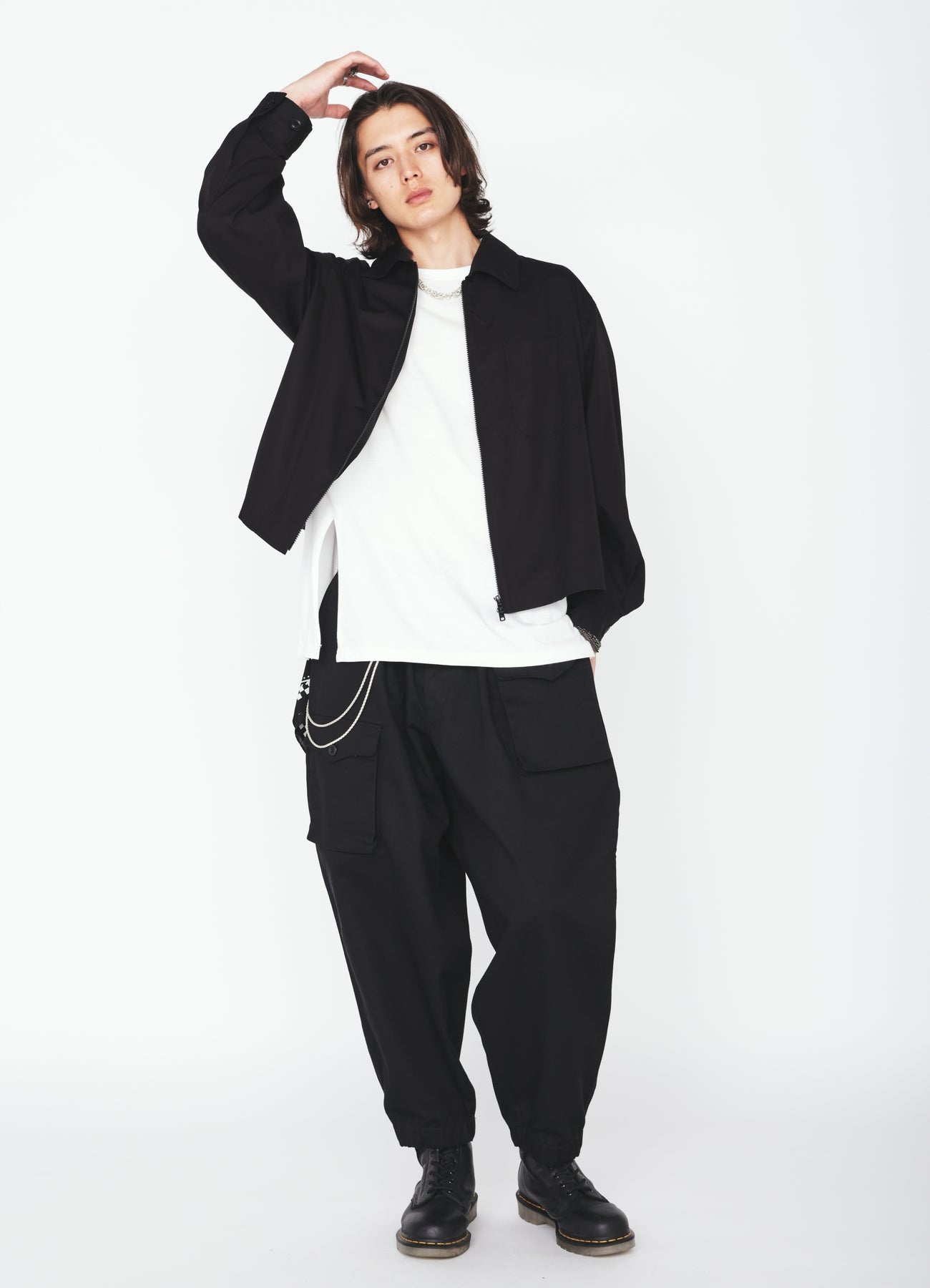 S'YTE × DICKIES-ASYMMETRIC FLAP-POCKET TAPERED PANTS