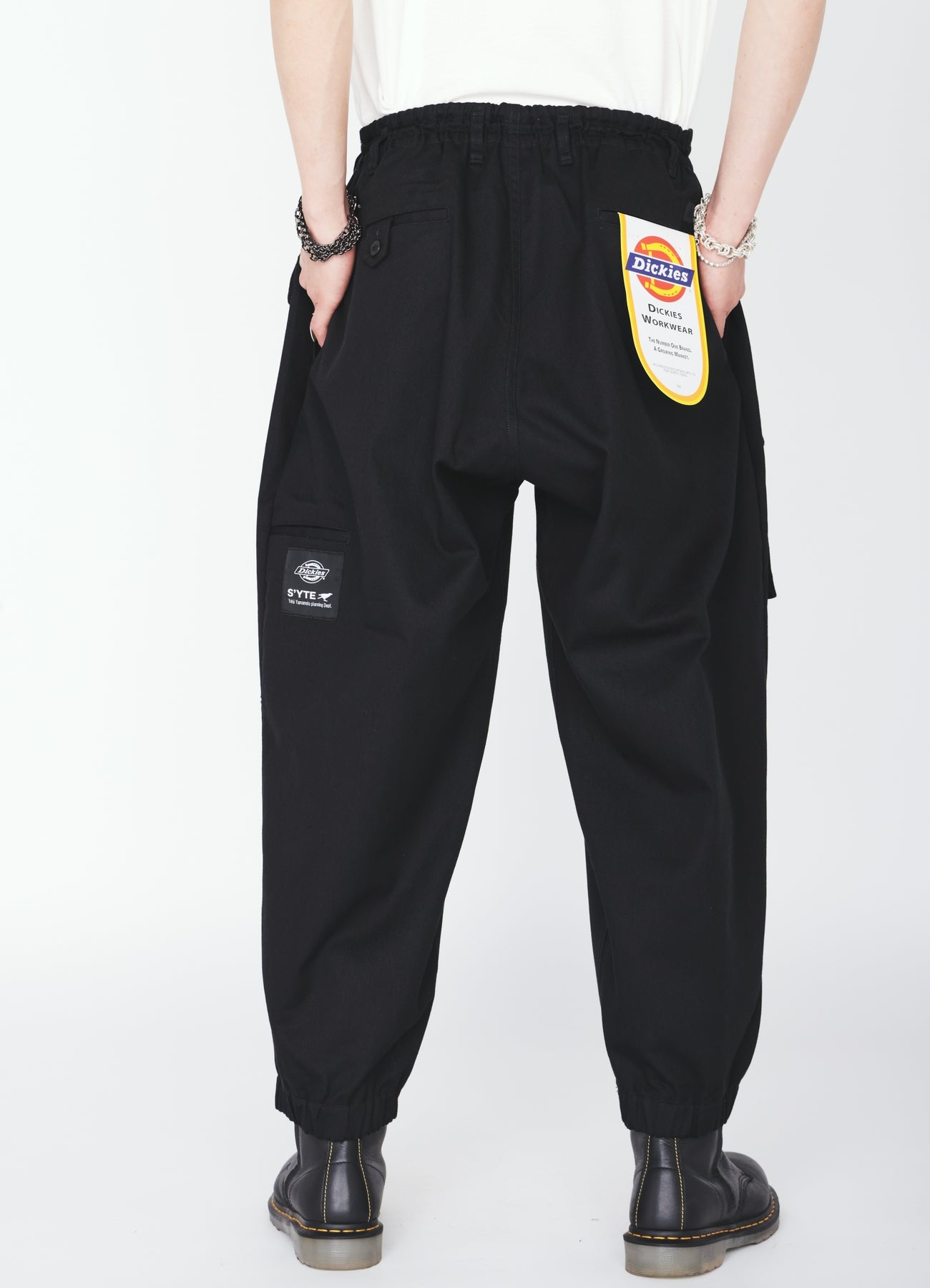 S'YTE × DICKIES-ASYMMETRIC FLAP-POCKET TAPERED PANTS