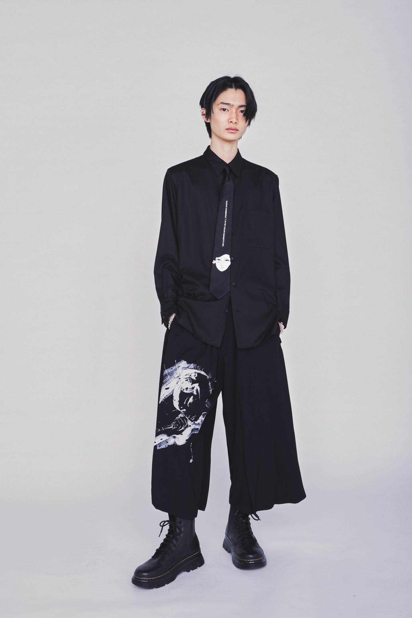 S'YTE X KAZUO KAMIMURA-LADY SNOWBLOOD PRINT DOUBLE-LAYER PANTS