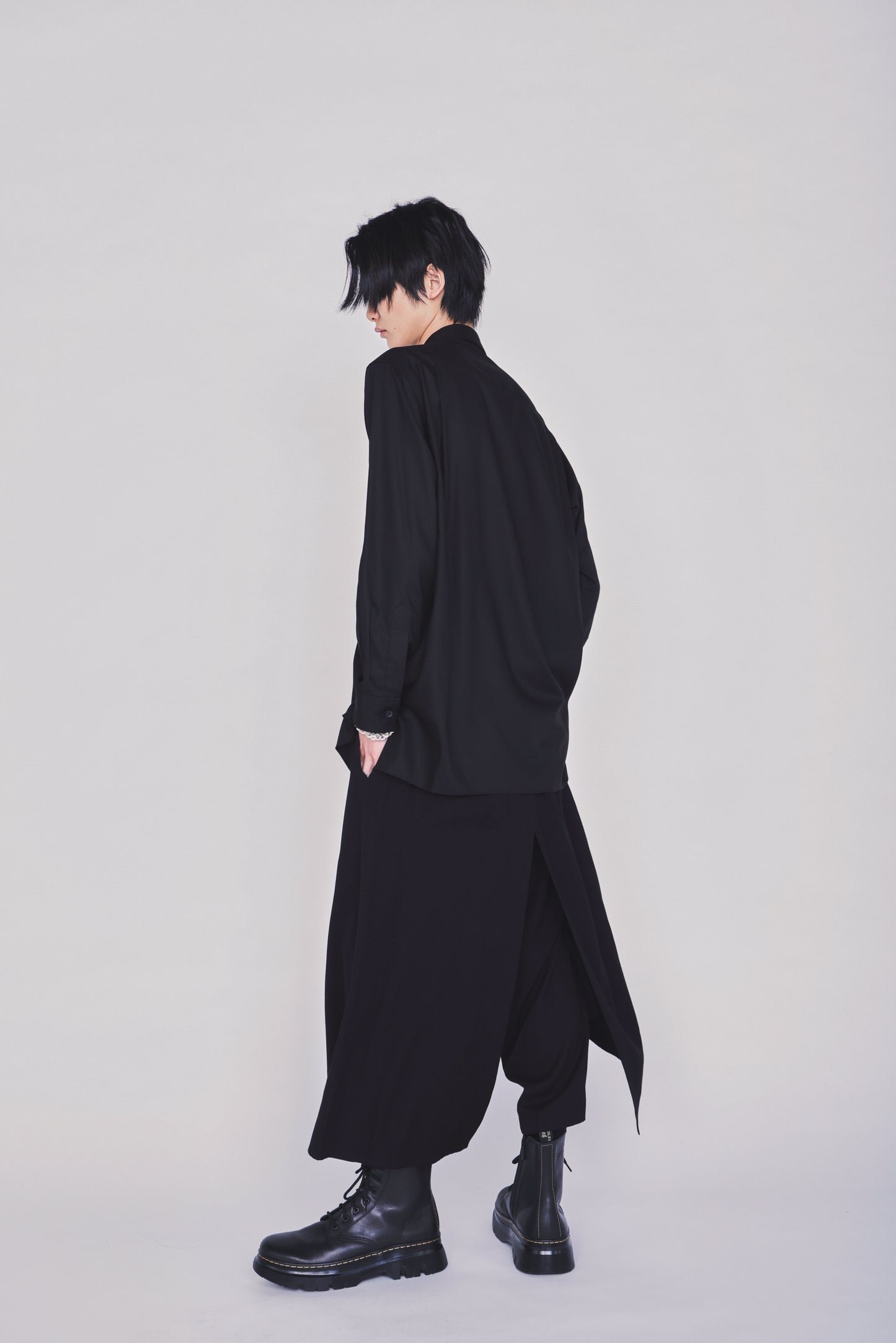 S'YTE X KAZUO KAMIMURA-LADY SNOWBLOOD PRINT DOUBLE-LAYER PANTS
