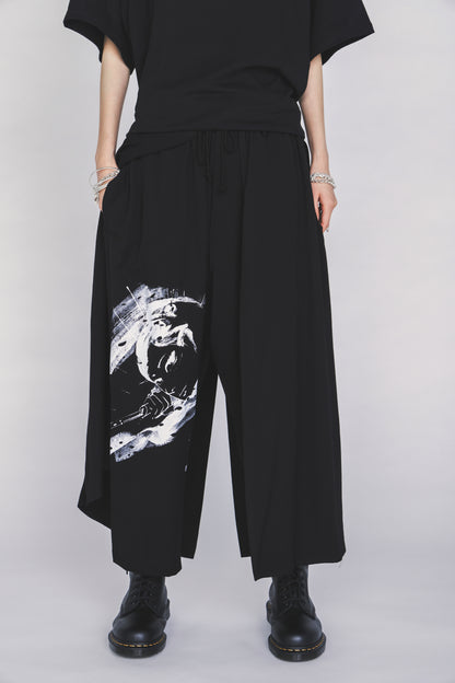 S'YTE X KAZUO KAMIMURA-LADY SNOWBLOOD PRINT DOUBLE-LAYER PANTS