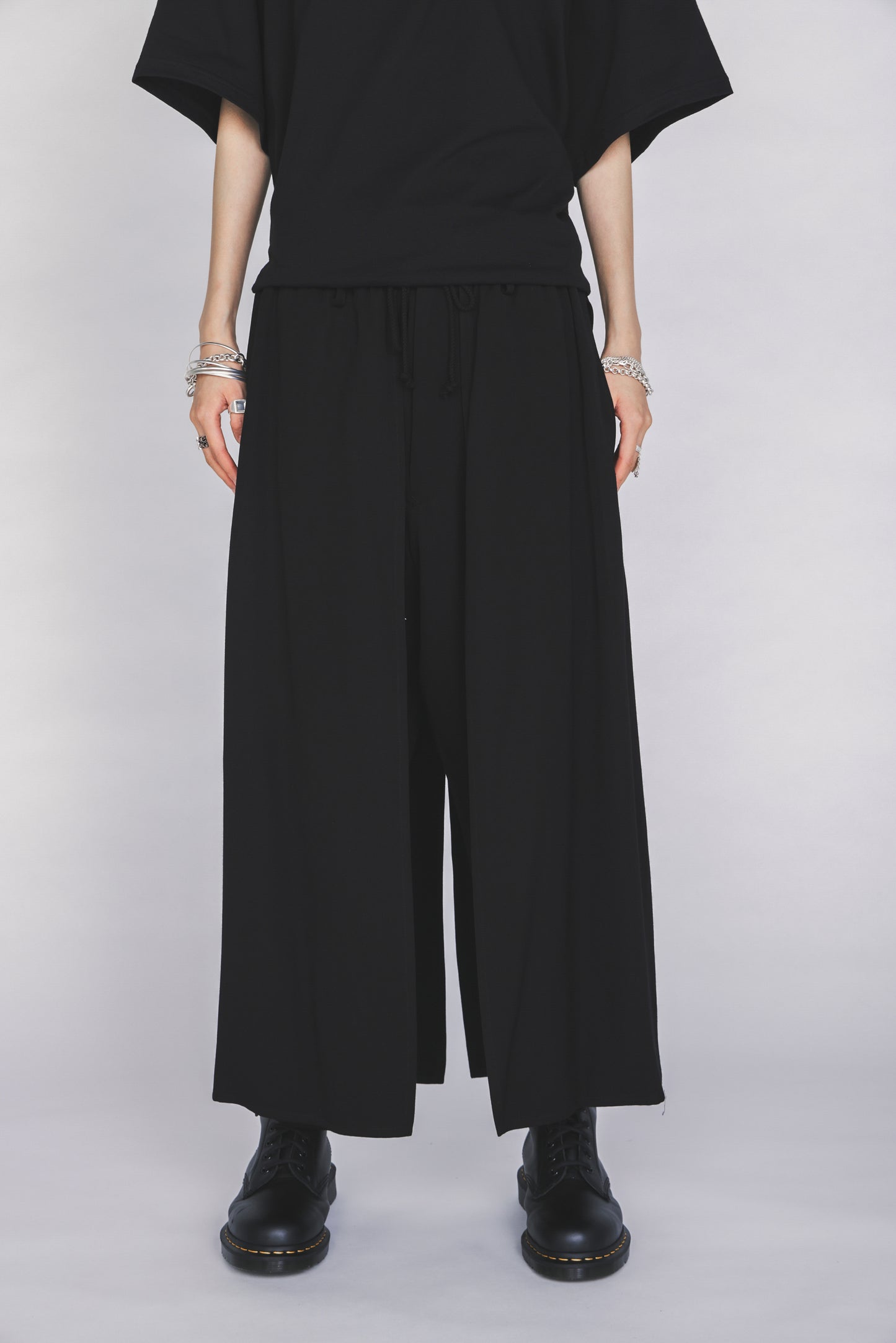 S'YTE X KAZUO KAMIMURA-LADY SNOWBLOOD PRINT DOUBLE-LAYER PANTS