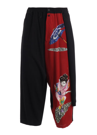 S'YTE X KAZUO KAMIMURA-LADY SNOWBLOOD PRINT WRAP PANTS