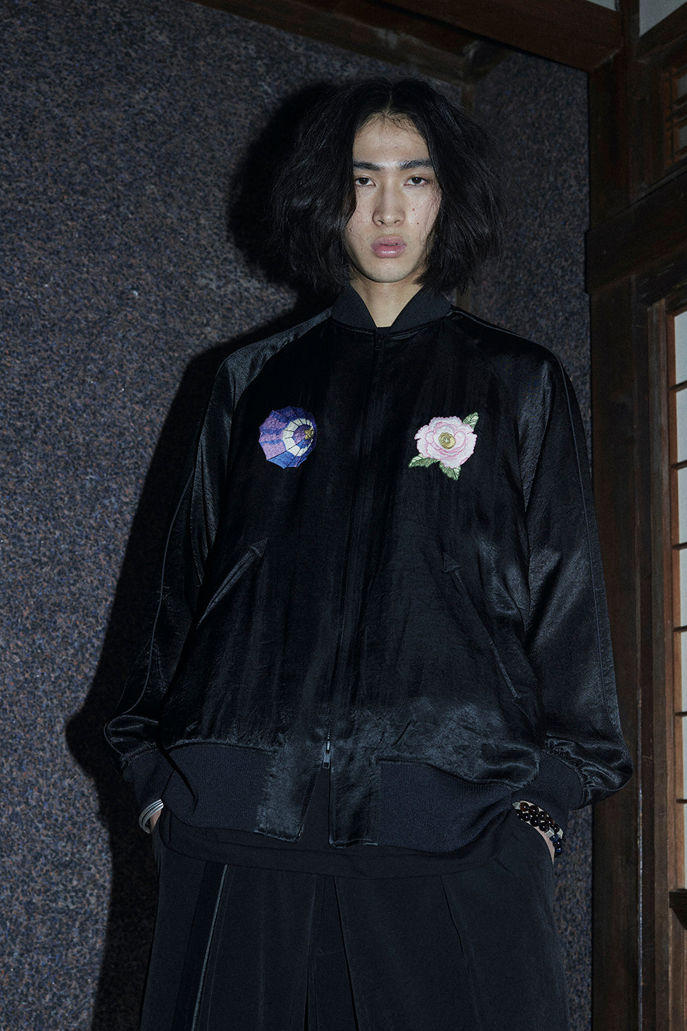 S'YTE X KAZUO KAMIMURA-LADY SNOWBLOOD EMBROIDERED BOMBER JACKET