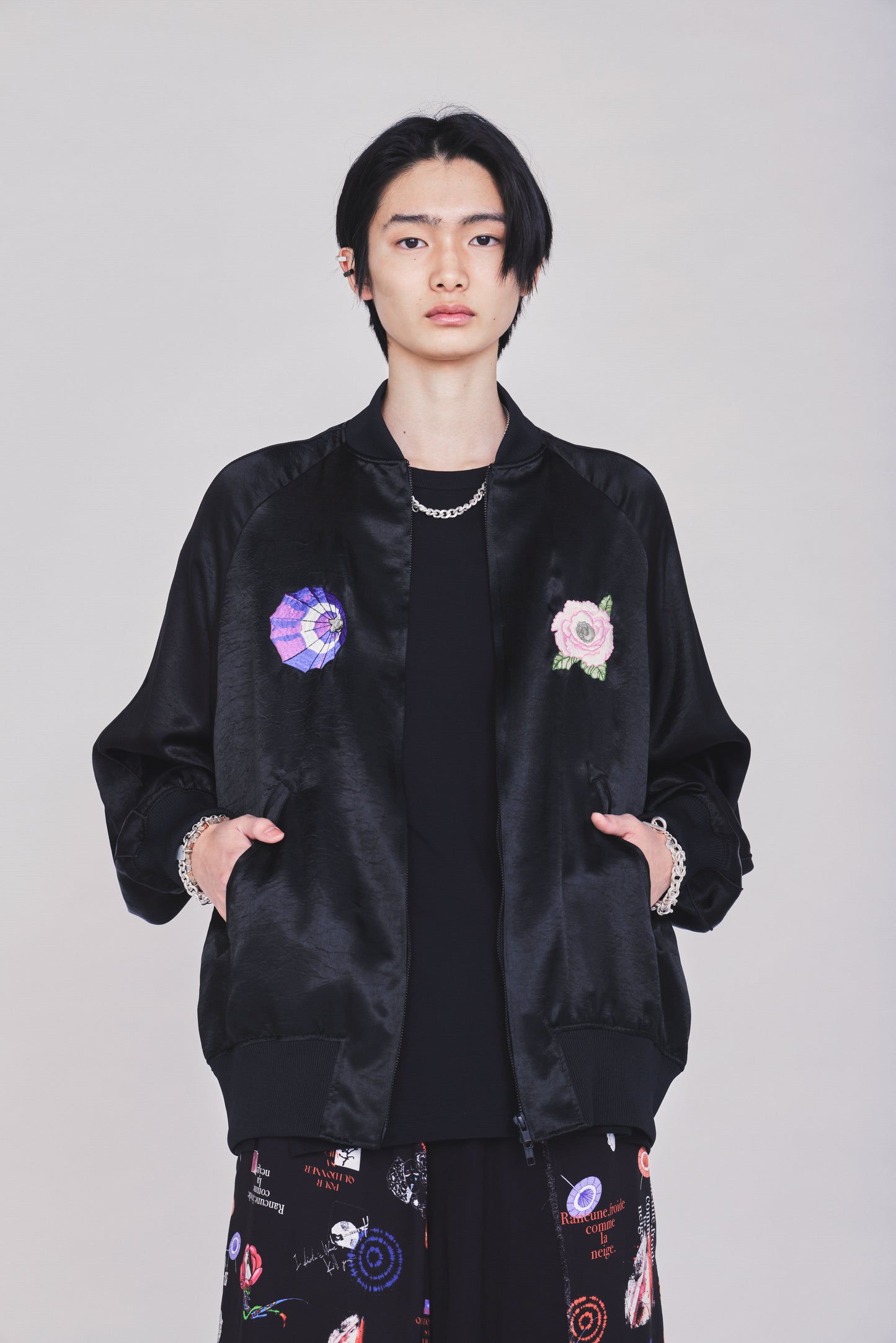 S'YTE X KAZUO KAMIMURA-LADY SNOWBLOOD EMBROIDERED BOMBER JACKET