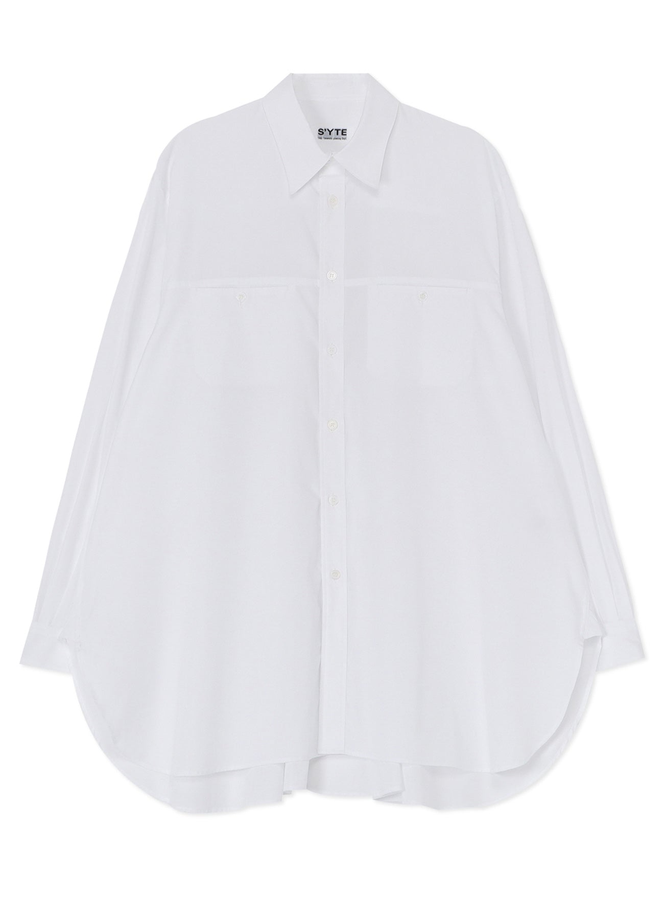 COTTON BROAD CLOTH SHIRT WITH BACK DRAPE DETAIL