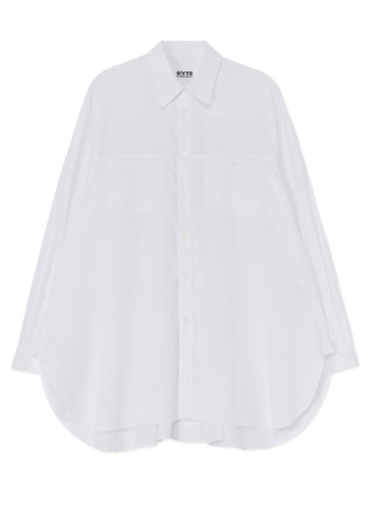 COTTON BROAD CLOTH SHIRT WITH BACK DRAPE DETAIL