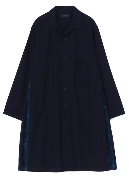 THORNY PATTERN JACQUARD GUSSETED HEM KATSURAGI LONG SHIRT